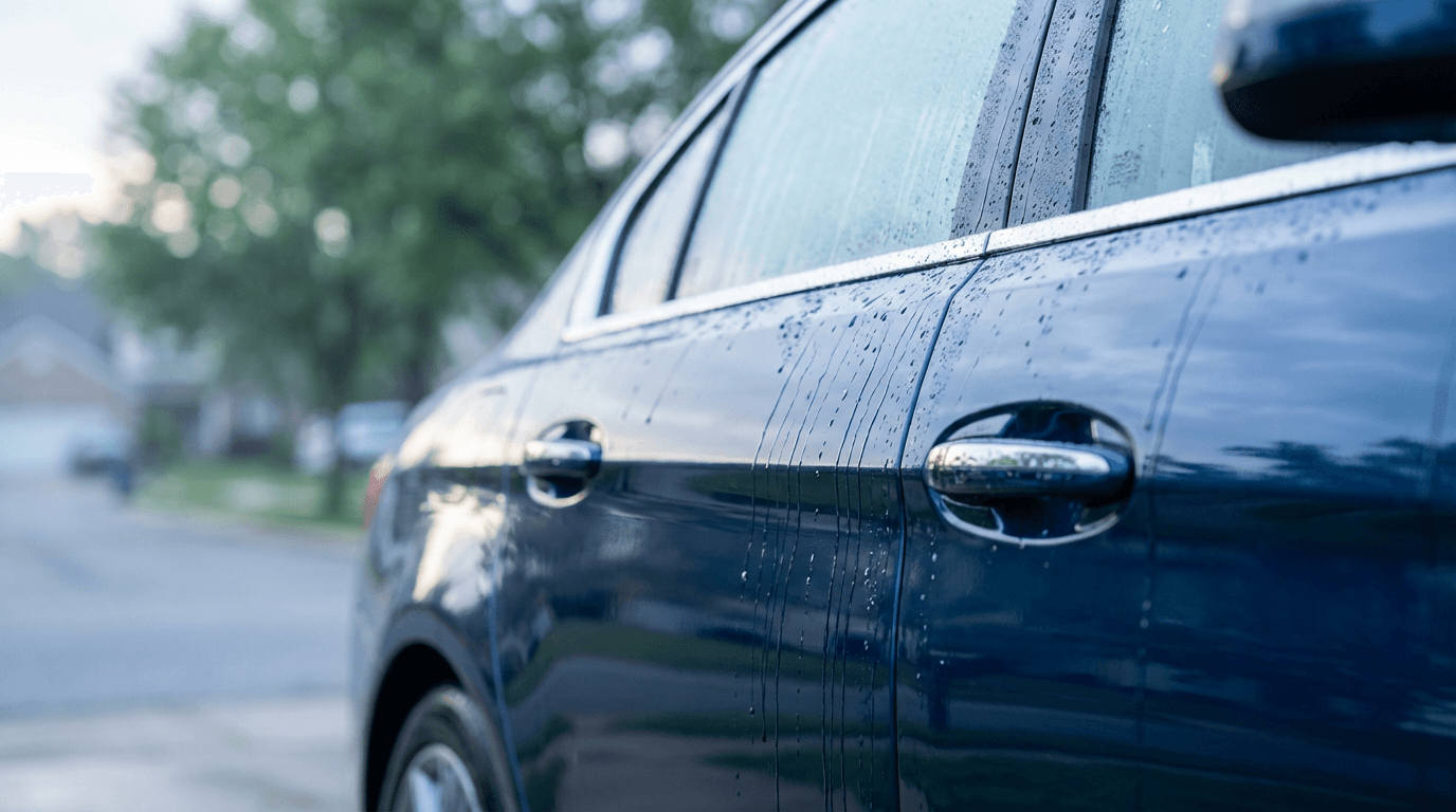 Car half-dirty and half-clean showing detailing transformation